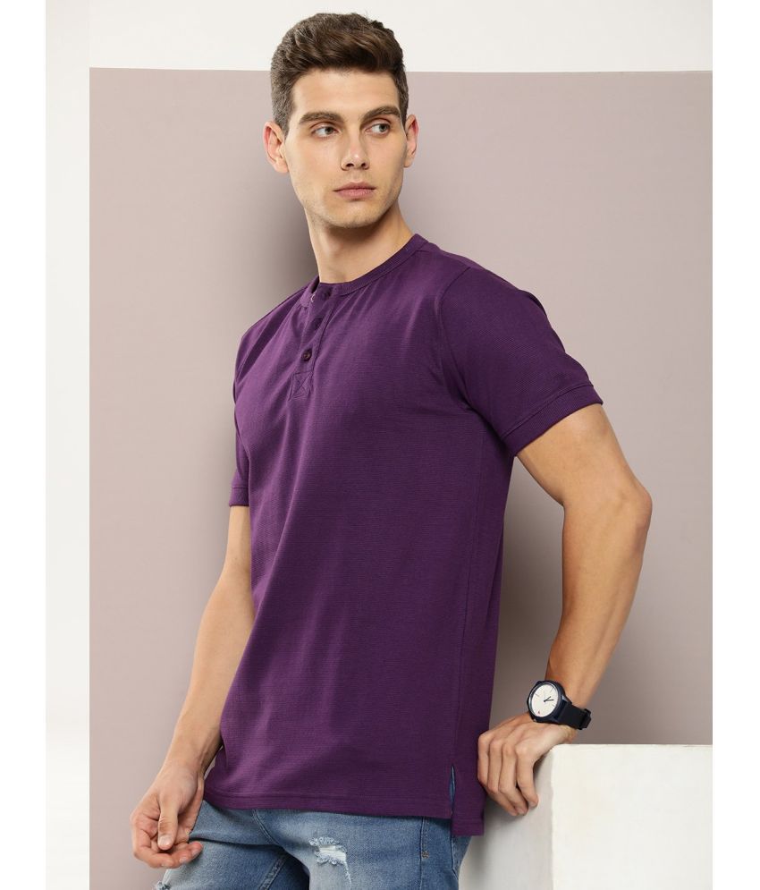     			Dillinger Cotton Regular Fit Solid Half Sleeves Men's T-Shirt - Purple ( Pack of 1 )
