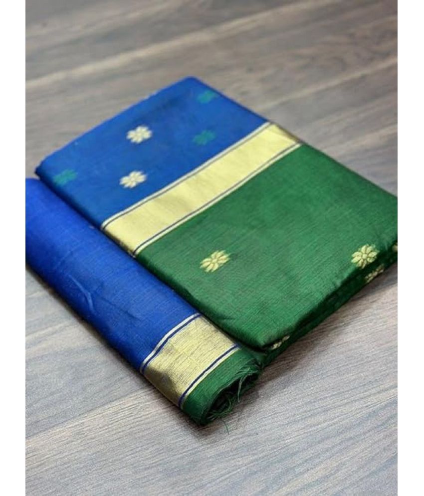     			JULEE Banarasi Silk Embellished Saree With Blouse Piece - Green ( Pack of 1 )