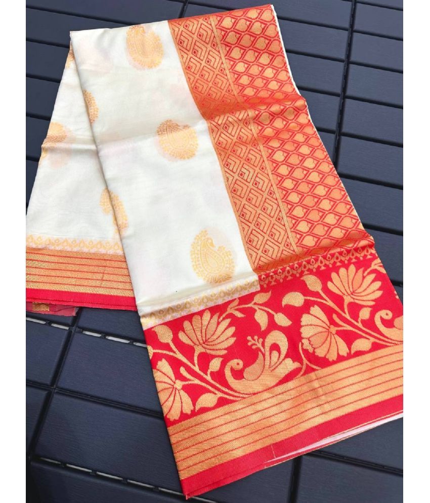     			JULEE Banarasi Silk Embellished Saree With Blouse Piece - Red ( Pack of 1 )