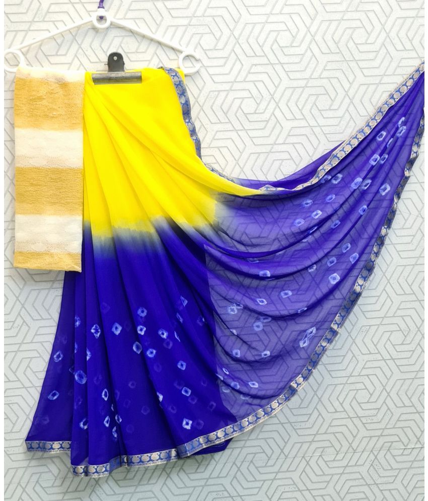     			JULEE Jacquard Embellished Saree With Blouse Piece - Yellow ( Pack of 1 )