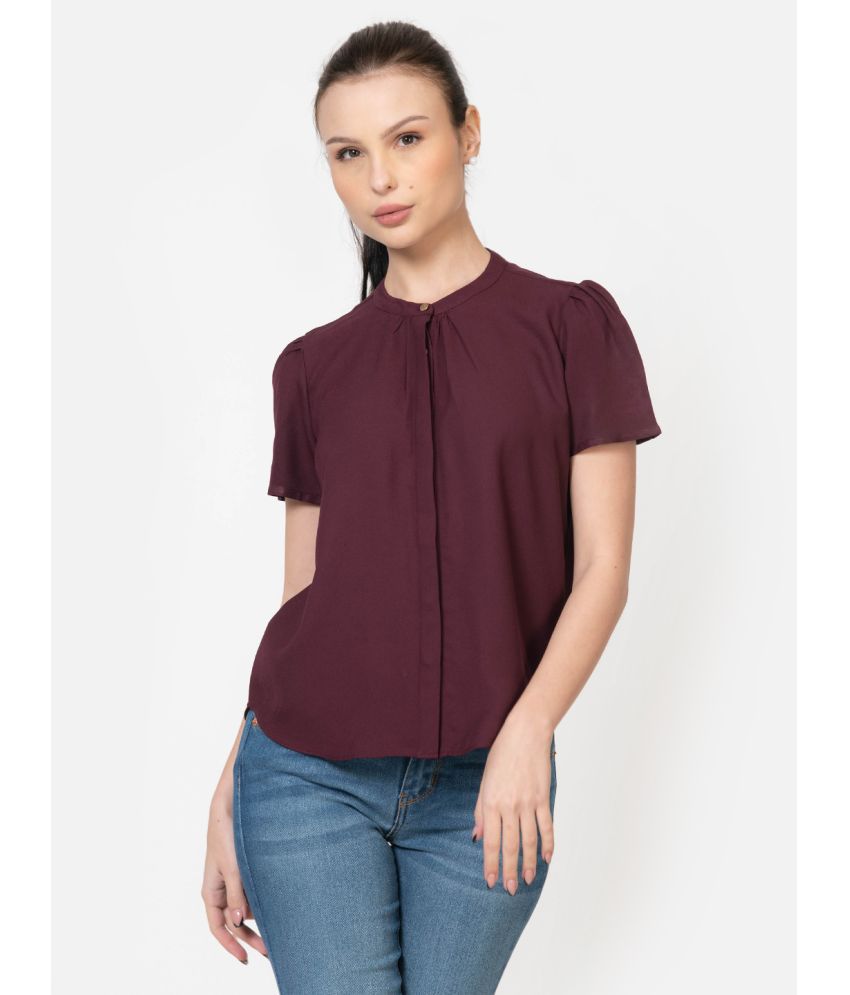     			June 9 Clothing Maroon Polyester Women's Shirt Style Top ( Pack of 1 )