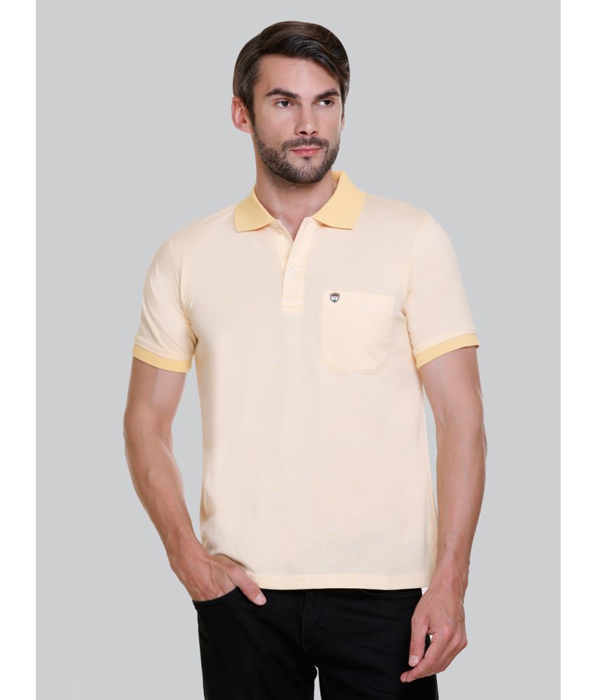     			Otaya Plus Cotton Blend Regular Fit Solid Half Sleeves Men's Polo T Shirt - Cream ( Pack of 1 )