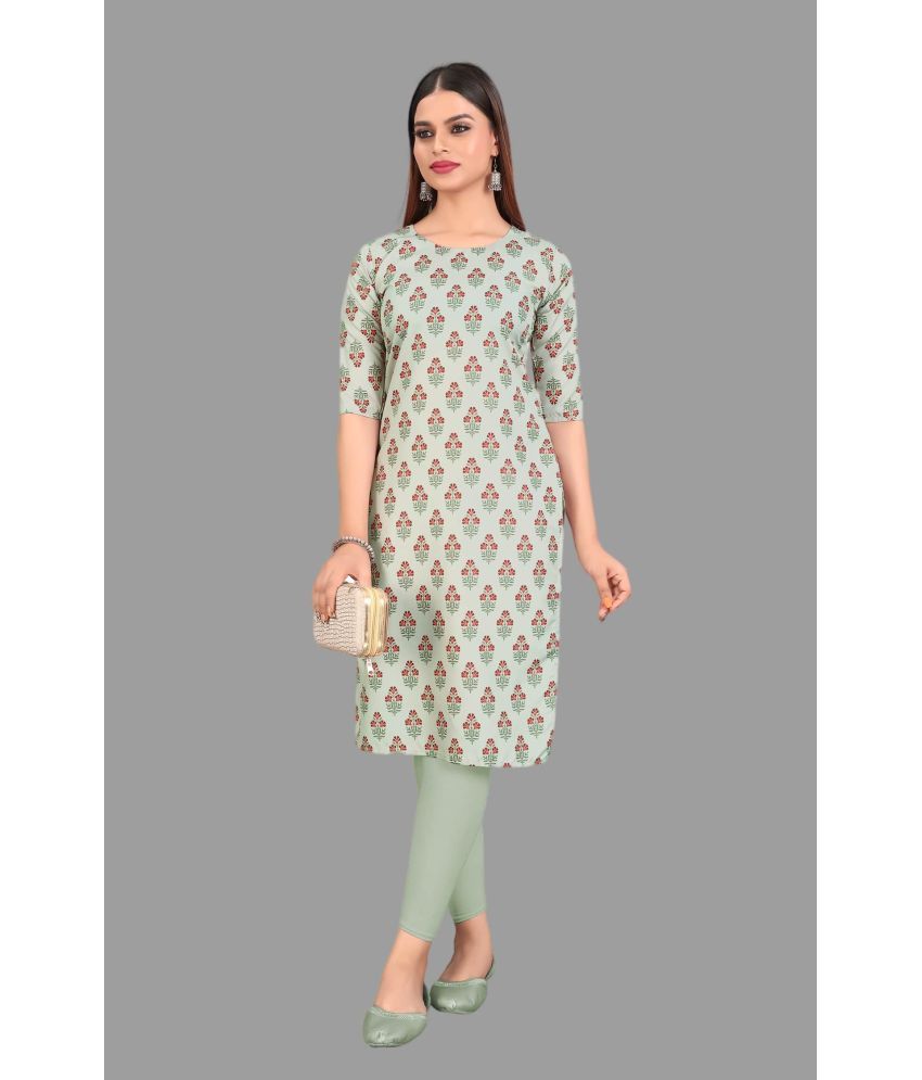     			WOW ETHNIC Crepe Printed Straight Women's Kurti - Grey ( Pack of 1 )