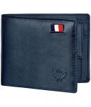 Lorenz Blue 100% Leather Men's RFID Wallet ( Pack of 1 )