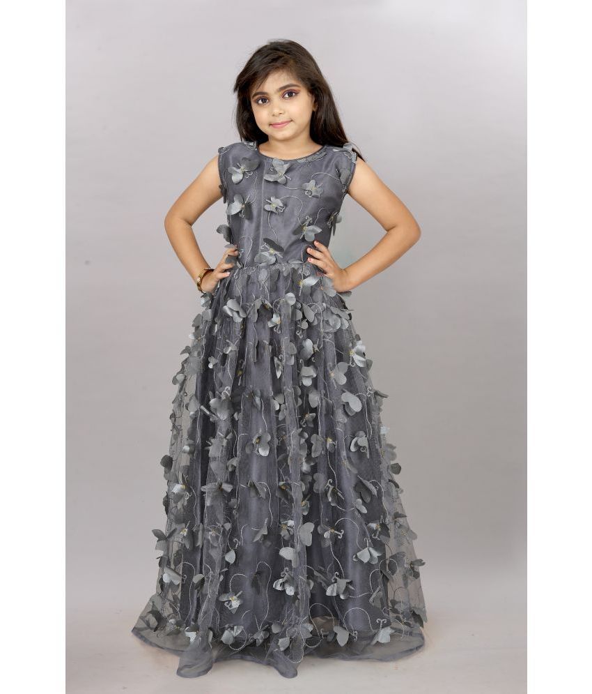     			A TO Z CART Net Gown For Girls ( Pack of 1 , Gray )