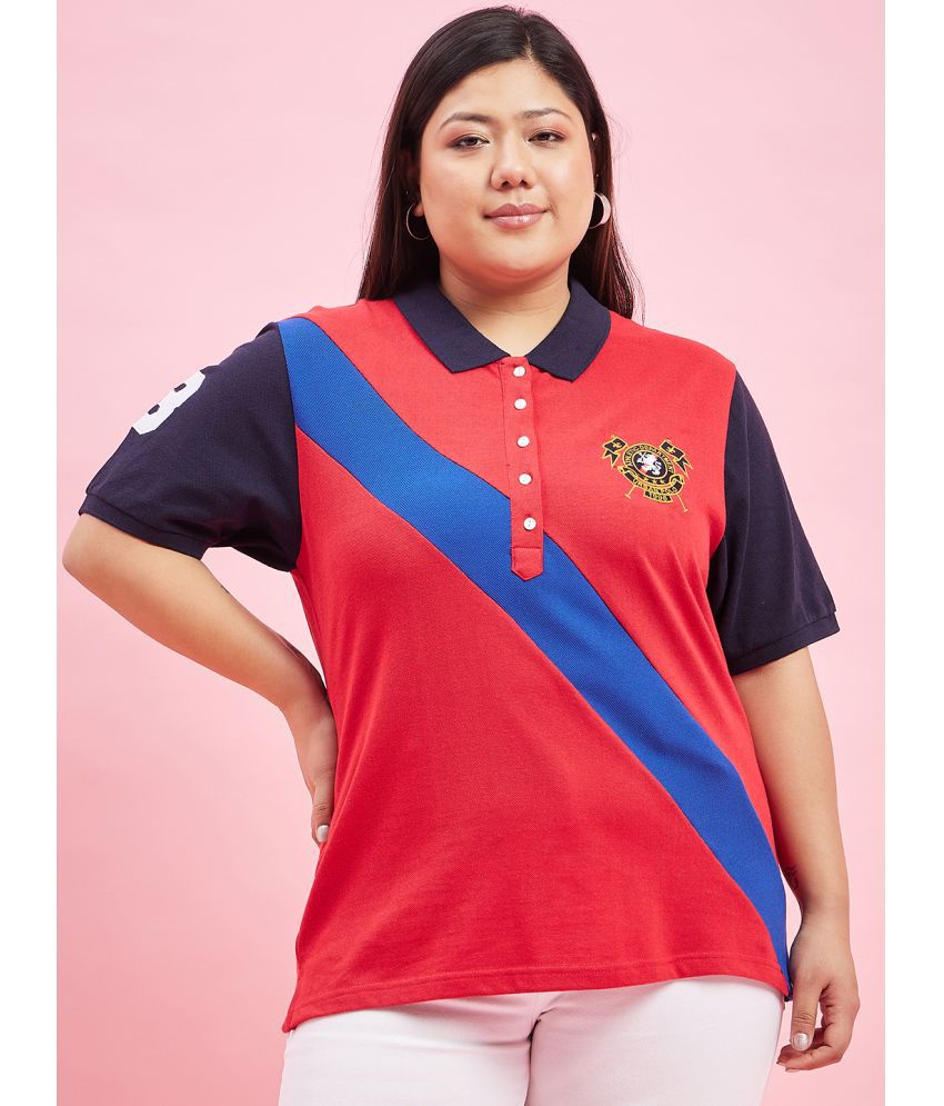     			AUSTIVO Multicolor Cotton Blend Regular Fit Women's T-Shirt ( Pack of 1 )