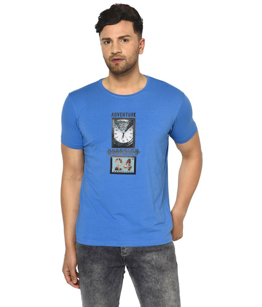     			Duke Pack of 1 Cotton Blend Slim Fit Men's T-Shirt ( Blue )