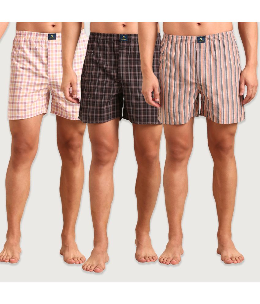     			Joven Pack of 3 Cotton Boxers For Men's ( Multicolor )