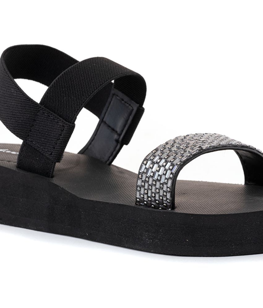     			KHADIM Black Floater Sandals