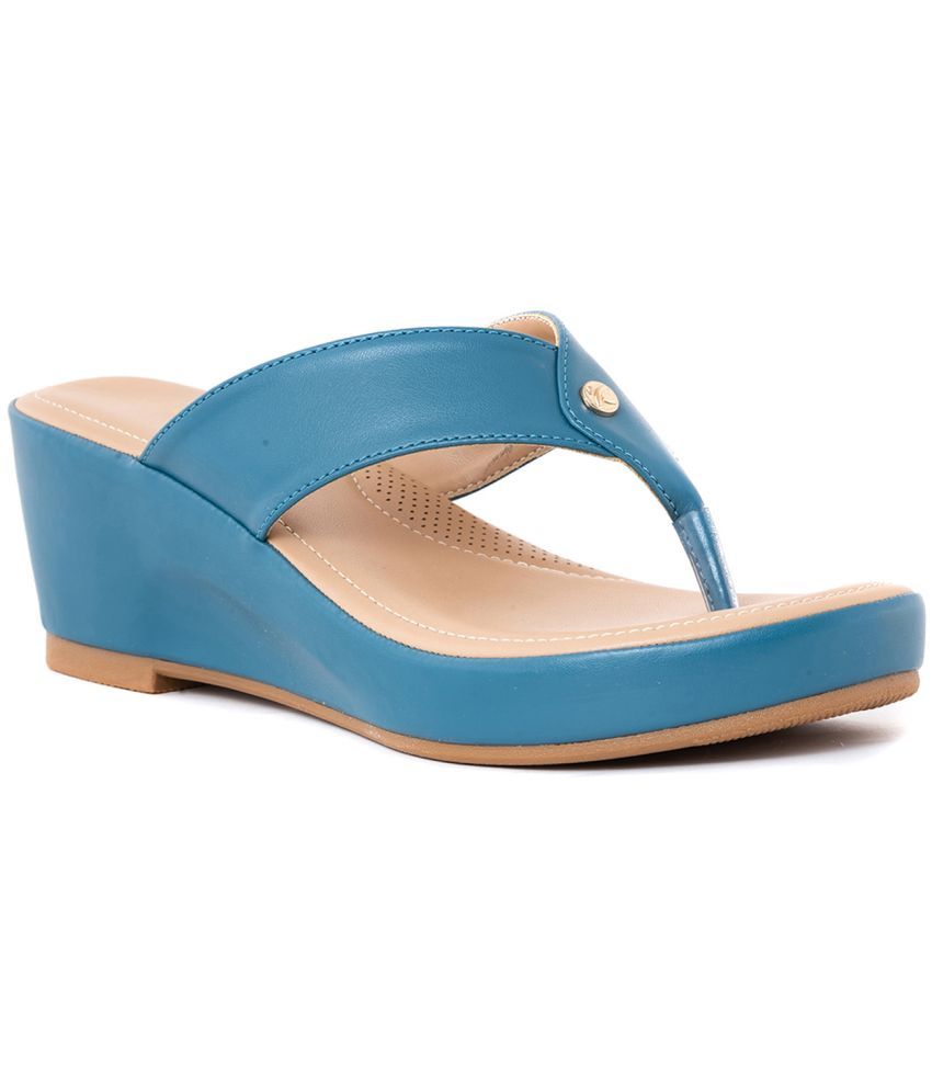     			KHADIM Blue Women's Slip On Heels