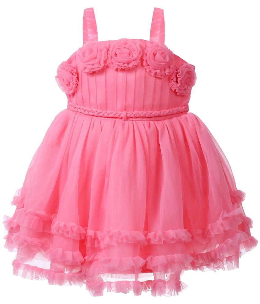     			LITTLE PANDA Pink Net Baby Girl Frock ( Pack of 1 )