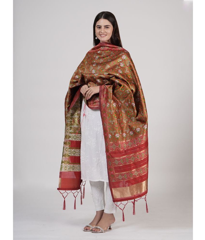     			MUFFLY Multicoloured Silk Blend Women's Dupatta - ( Pack of 1 )