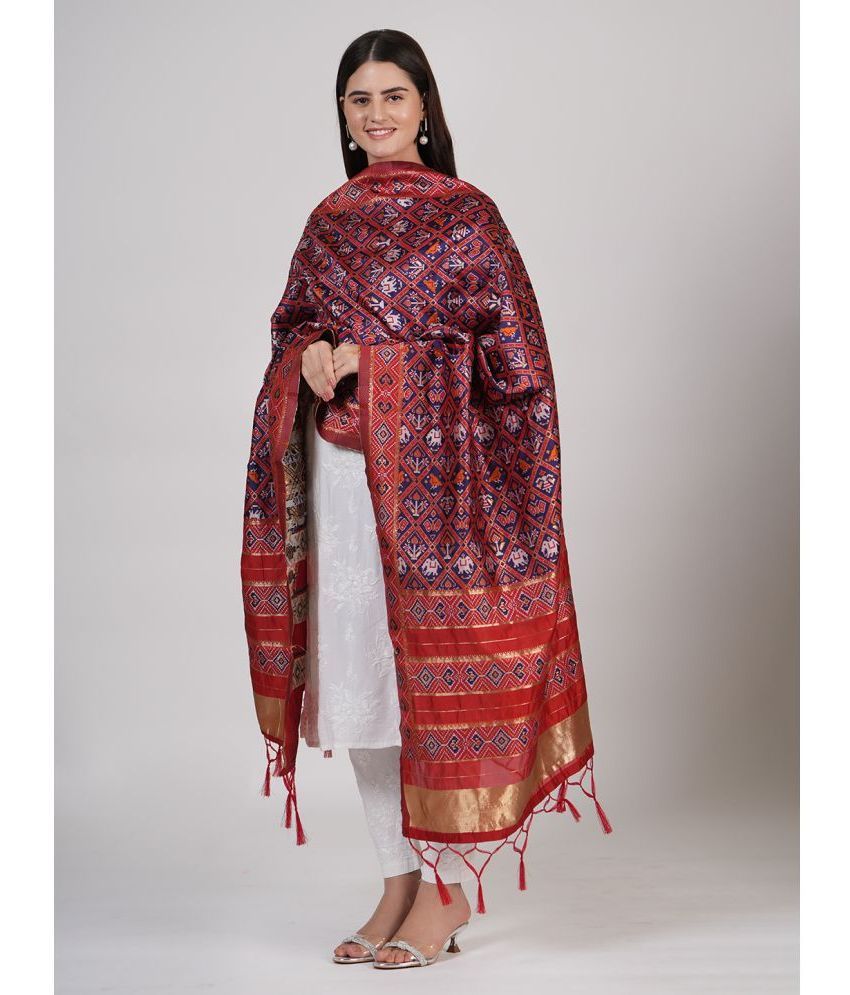     			MUFFLY Multicoloured Silk Blend Women's Dupatta - ( Pack of 1 )