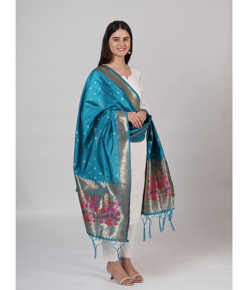     			MUFFLY Multicoloured Silk Blend Women's Dupatta - ( Pack of 1 )