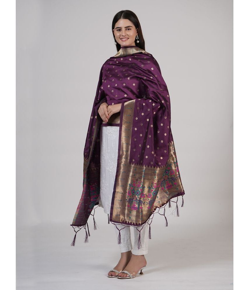     			MUFFLY Multicoloured Silk Blend Women's Dupatta - ( Pack of 1 )