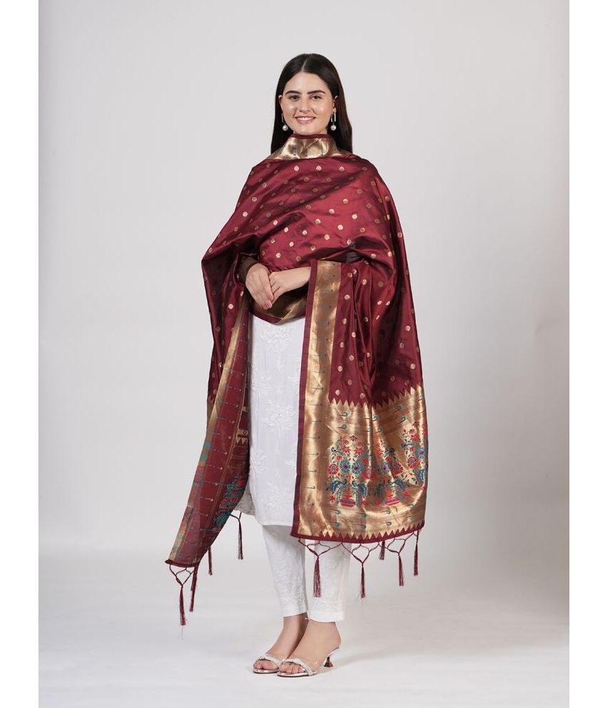     			MUFFLY Multicoloured Silk Blend Women's Dupatta - ( Pack of 1 )