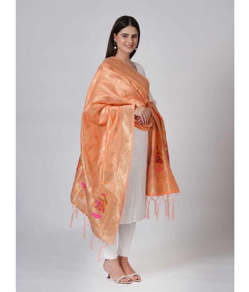     			MUFFLY Multicoloured Silk Blend Women's Dupatta - ( Pack of 1 )