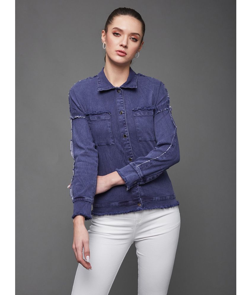     			Miss Chase - Cotton Blue Bomber Jackets