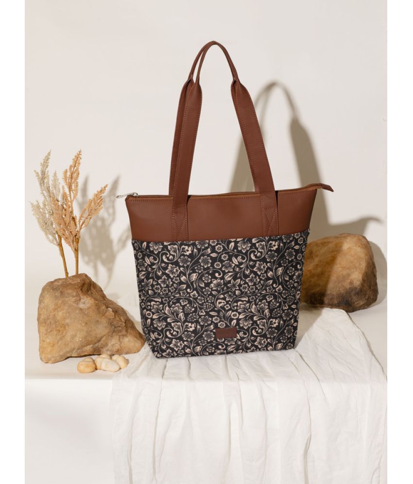     			Zouk Black Jute Tote Bag