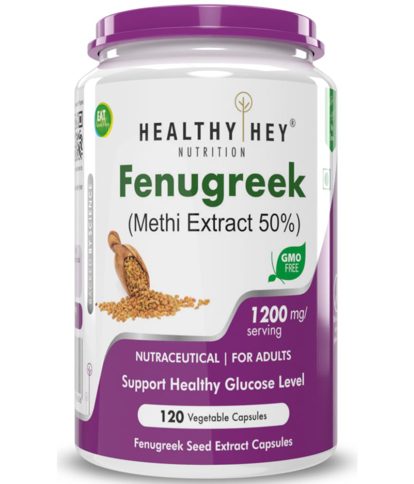     			HEALTHYHEY NUTRITION Fenugreek Seed Extract Veg-Capsules 1200 mg Capsule