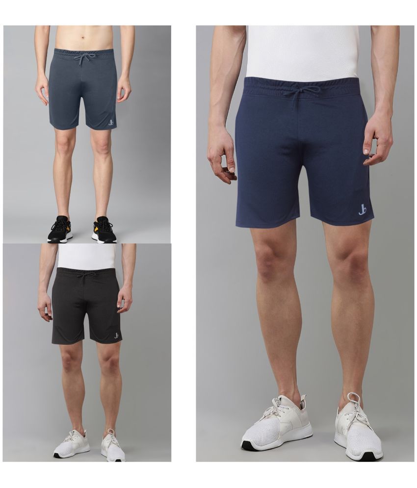    			JB JUST BLACK Multi Cotton Blend Men's Shorts ( Pack of 3 )