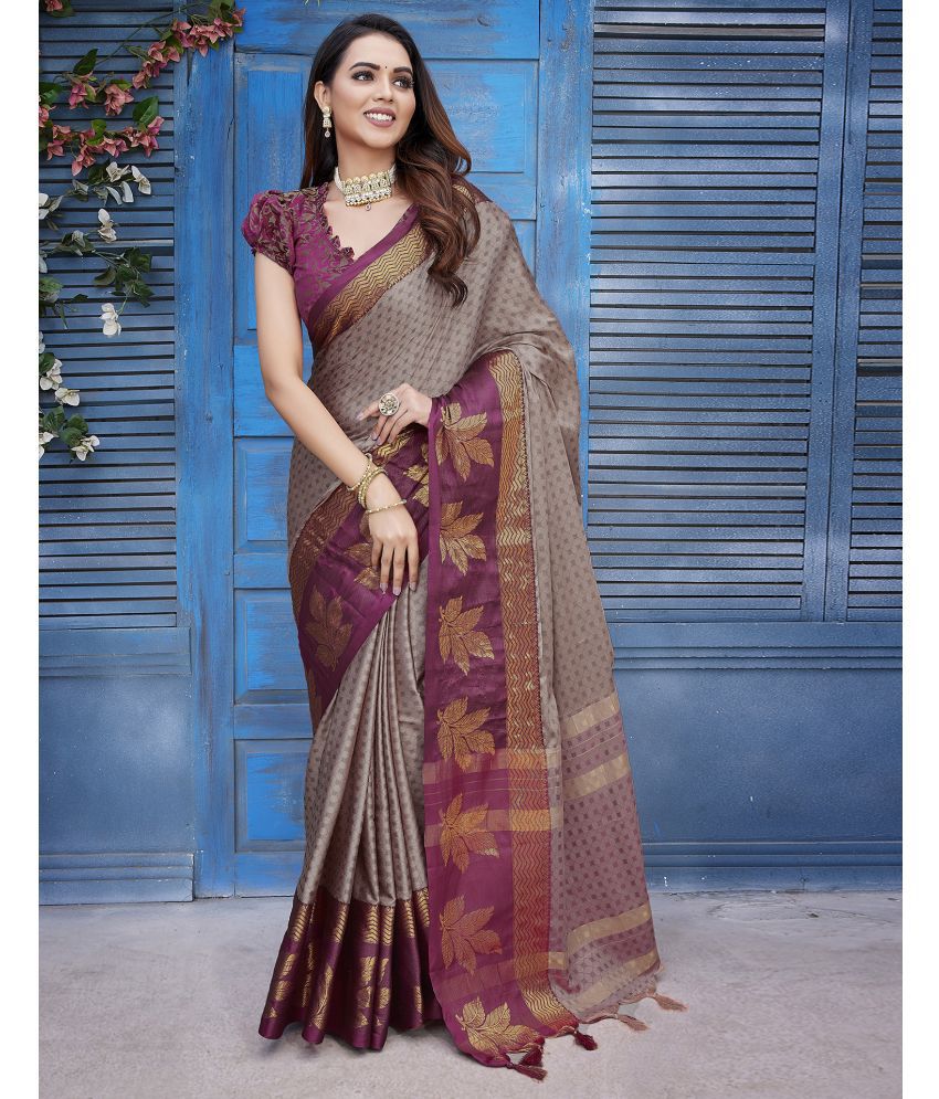     			Satrani Cotton Silk Woven Saree With Blouse Piece - Pink ( Pack of 1 )