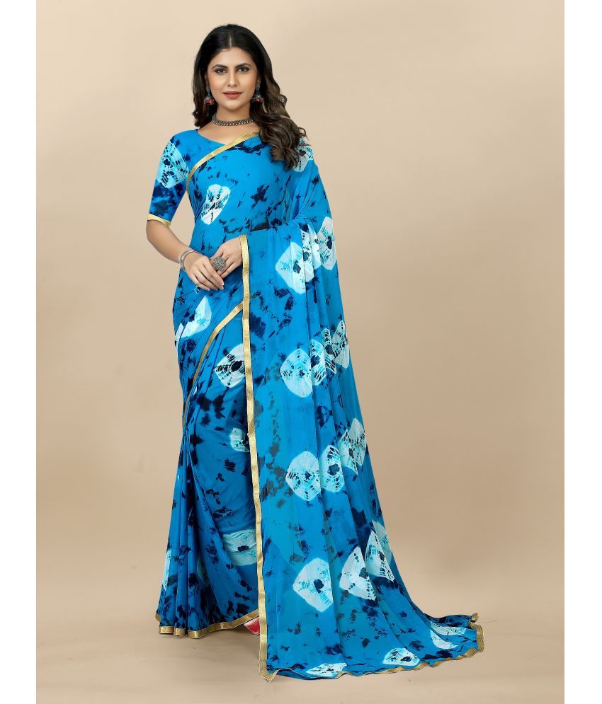     			Apnisha Banarasi Silk Embellished Saree With Blouse Piece - Turquoise ( Pack of 1 )