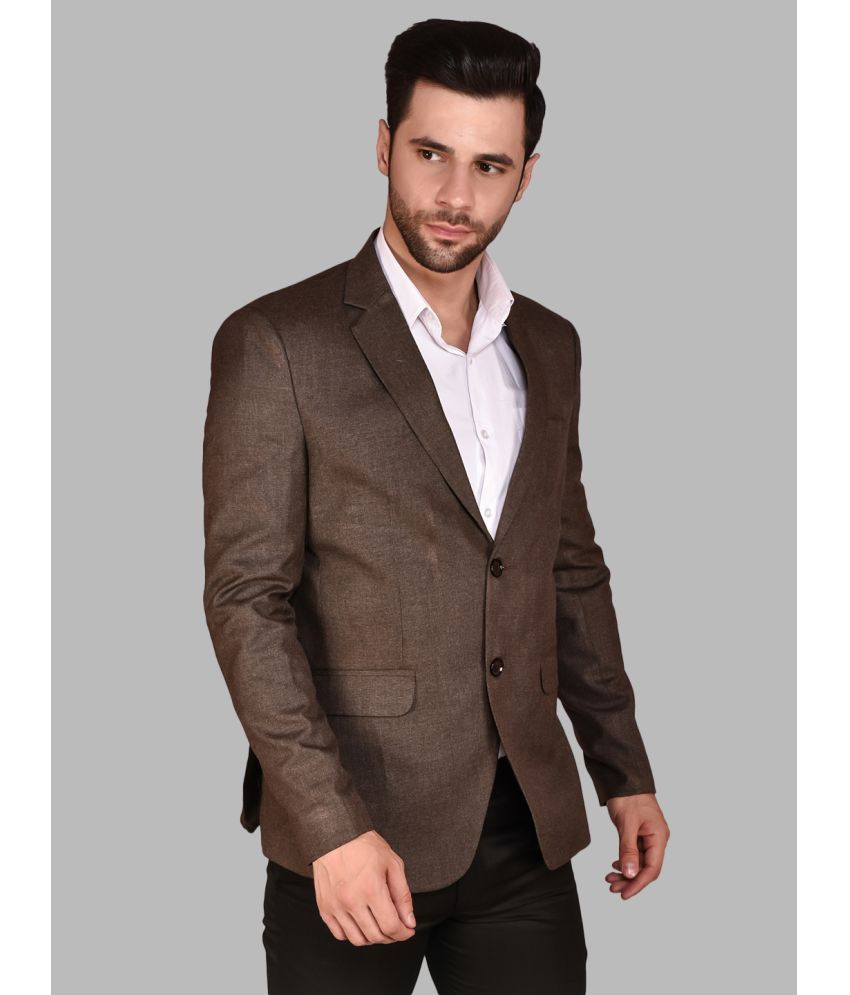     			PRINTCULTR Cotton Blend Men's Blazer - Brown ( Pack of 1 )