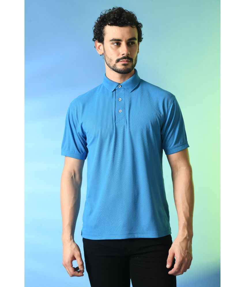     			PRINTCULTR Polyester Regular Fit Solid Half Sleeves Men's T-Shirt - Blue ( Pack of 1 )