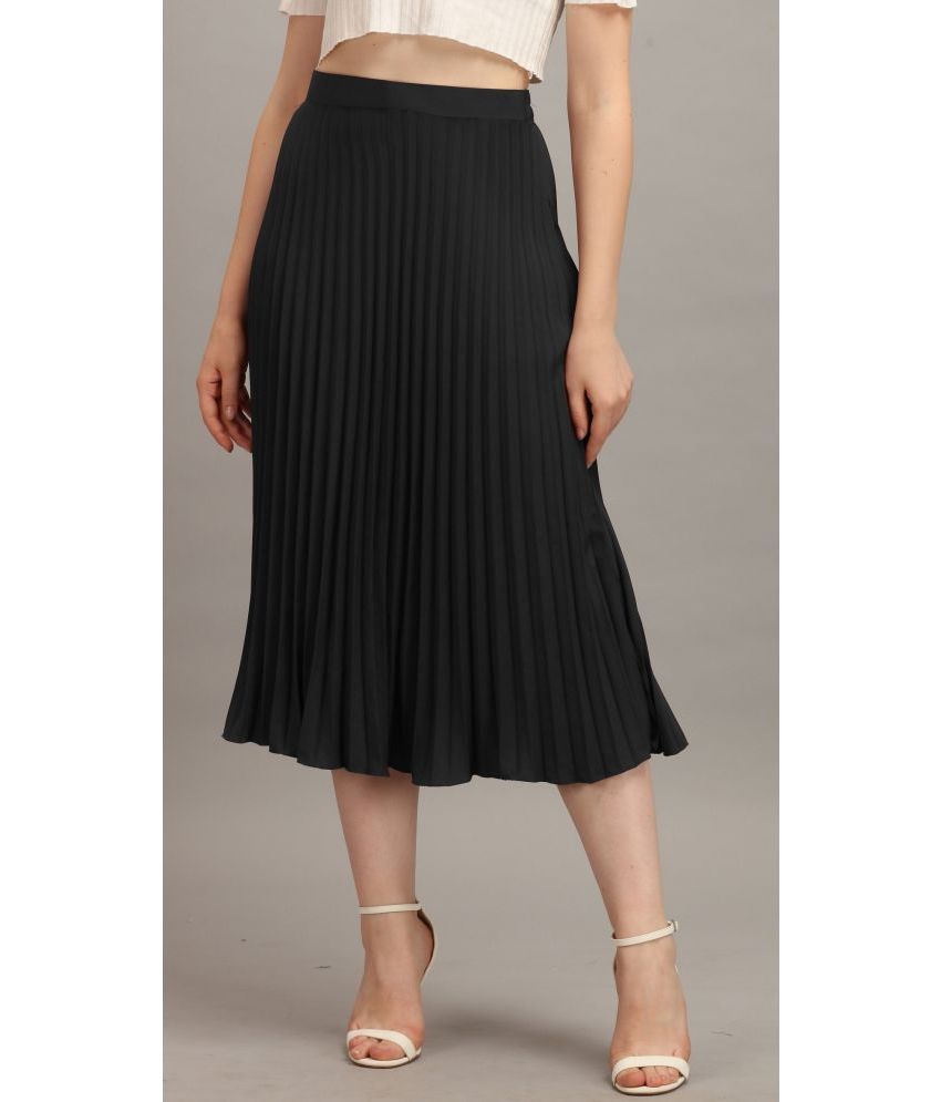     			RAIYANI FASHION Black Polyester Women's Flared Skirt ( Pack of 1 )