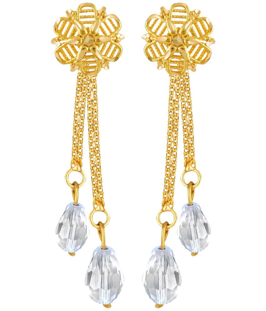     			Vighnaharta Golden Drop Earrings ( Pack of 1 )