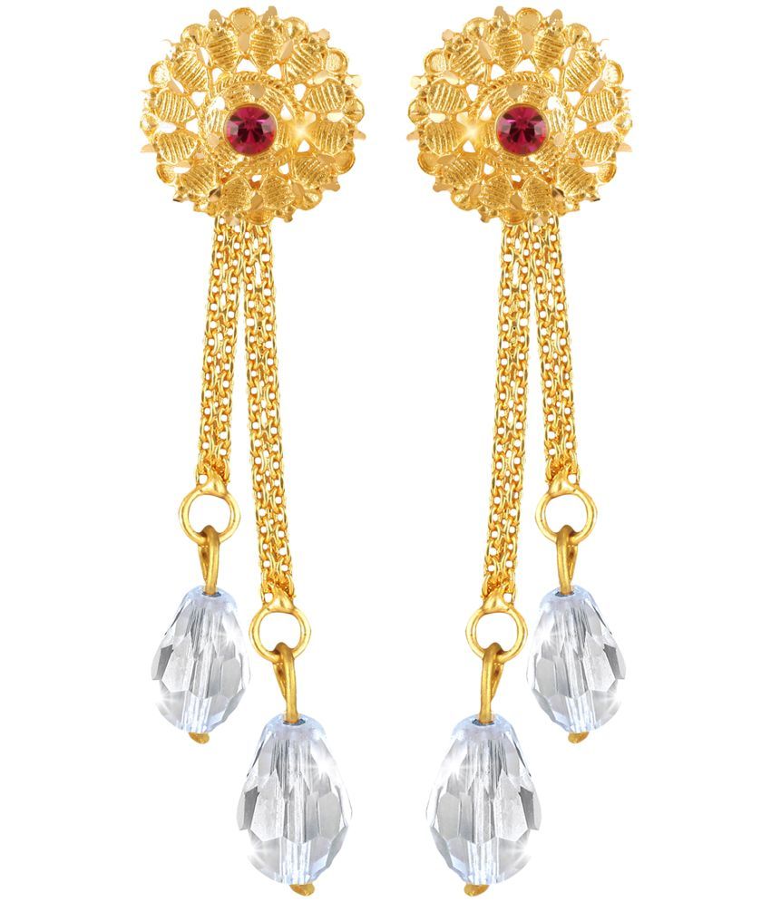     			Vighnaharta Golden Drop Earrings ( Pack of 1 )