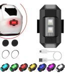 LEAVESS-Universal Safety Signal 7 Colors Mini USB Rechargeable Strobe Lights Anti-collision LED for Helmet Bicycle Motorcycle (Pack of 1)