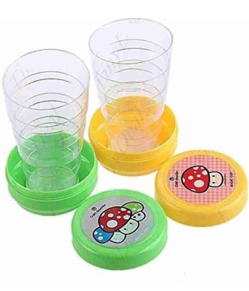     			BBYARAJ kids foldable glass Plastic Glasses 300 ml ( Pack of 2 )