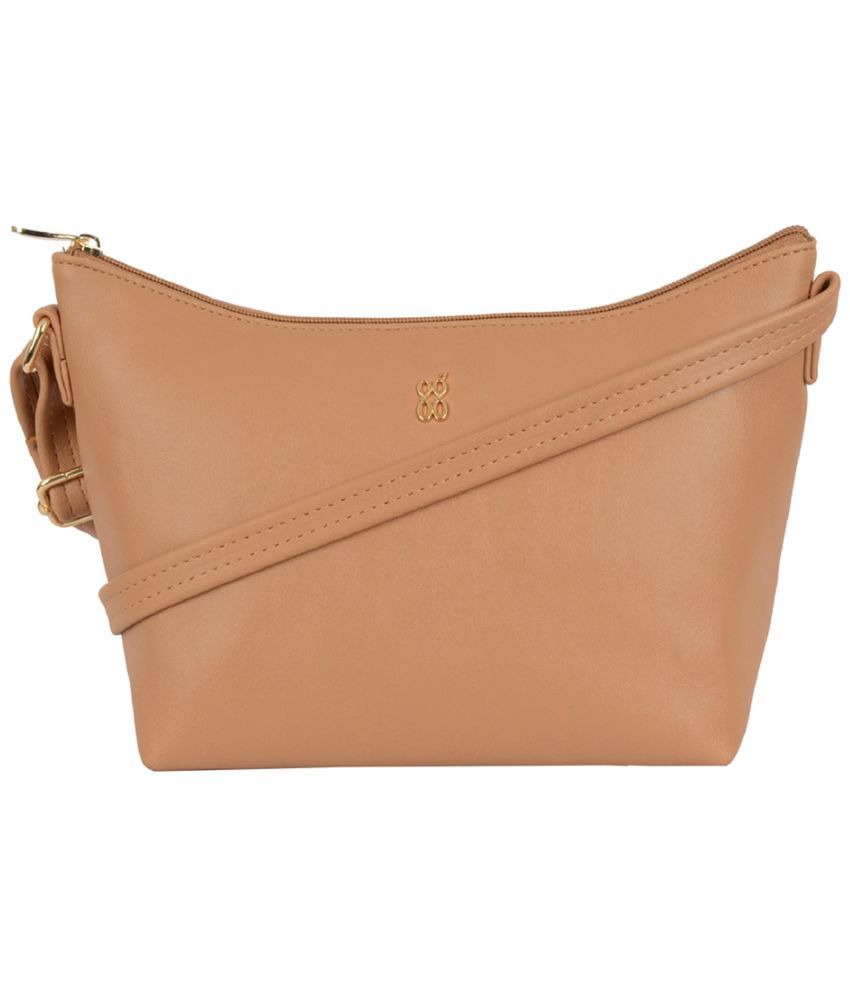     			Baggit Beige PU Hobo Bag