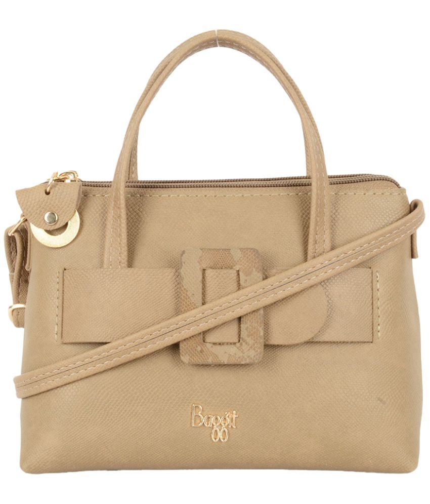     			Baggit Beige PU Satchel Bag