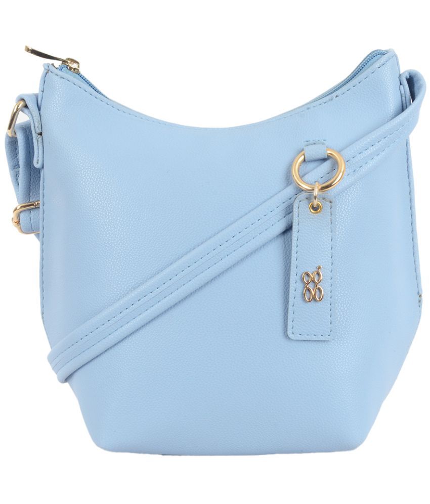     			Baggit Blue PU Hobo Bag