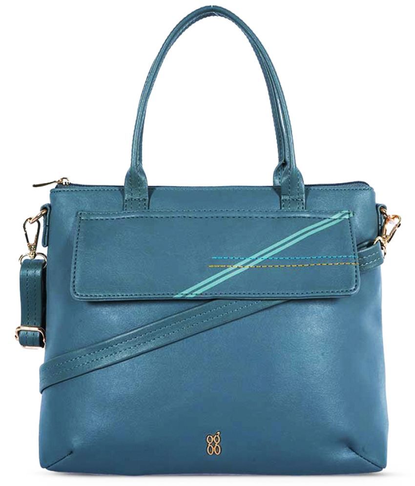     			Baggit Blue PU Satchel Bag