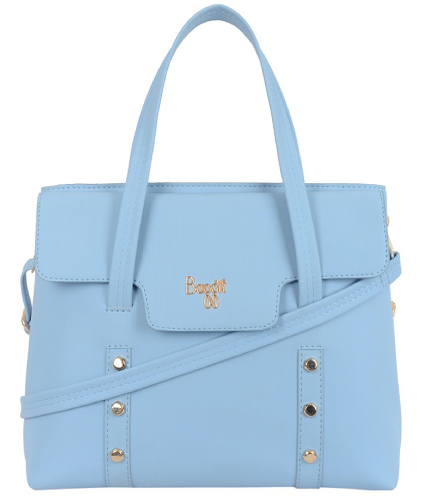     			Baggit Blue PU Tote Bag