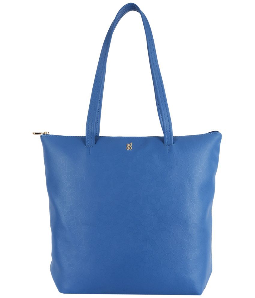     			Baggit Blue PU Tote Bag