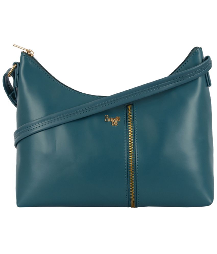     			Baggit Green PU Hobo Bag