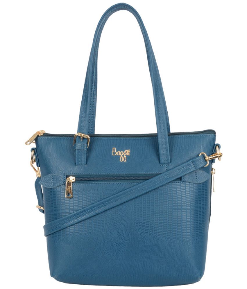     			Baggit Green PU Tote Bag