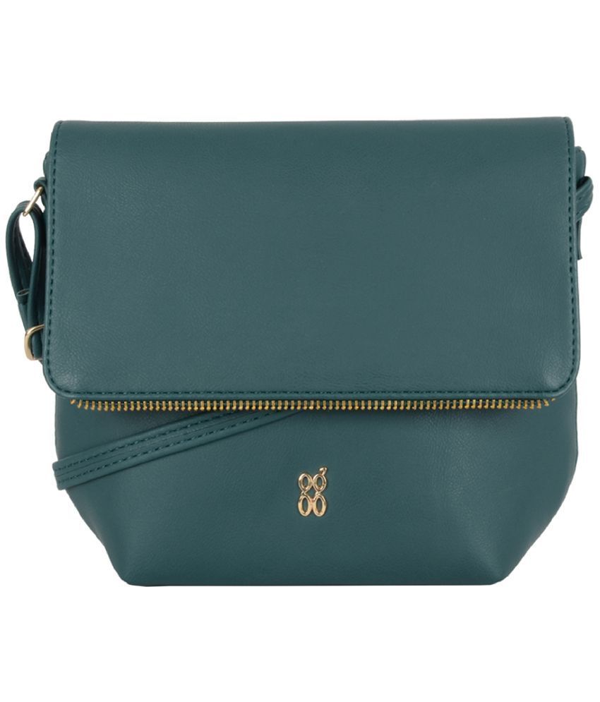     			Baggit Green PU Tote Bag