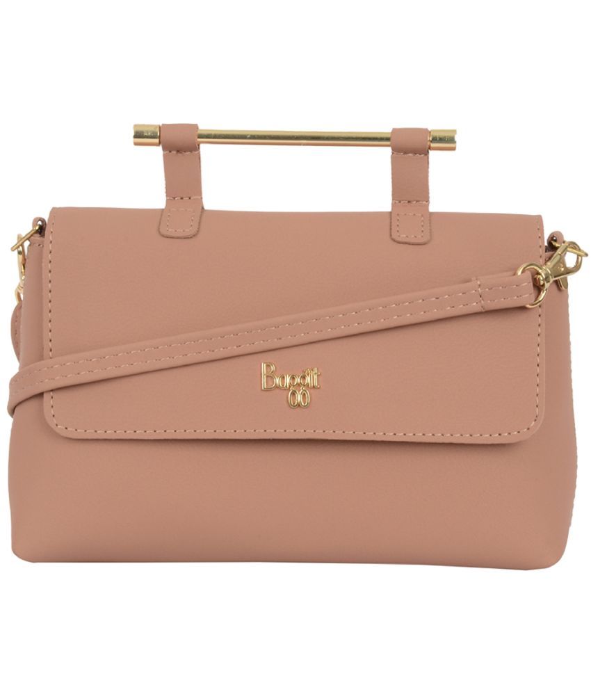     			Baggit Pink PU Satchel Bag