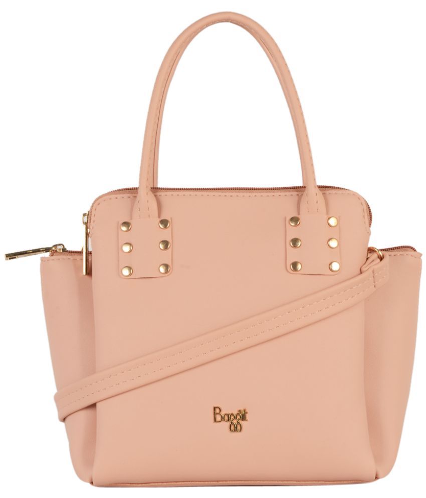     			Baggit Pink PU Satchel Bag