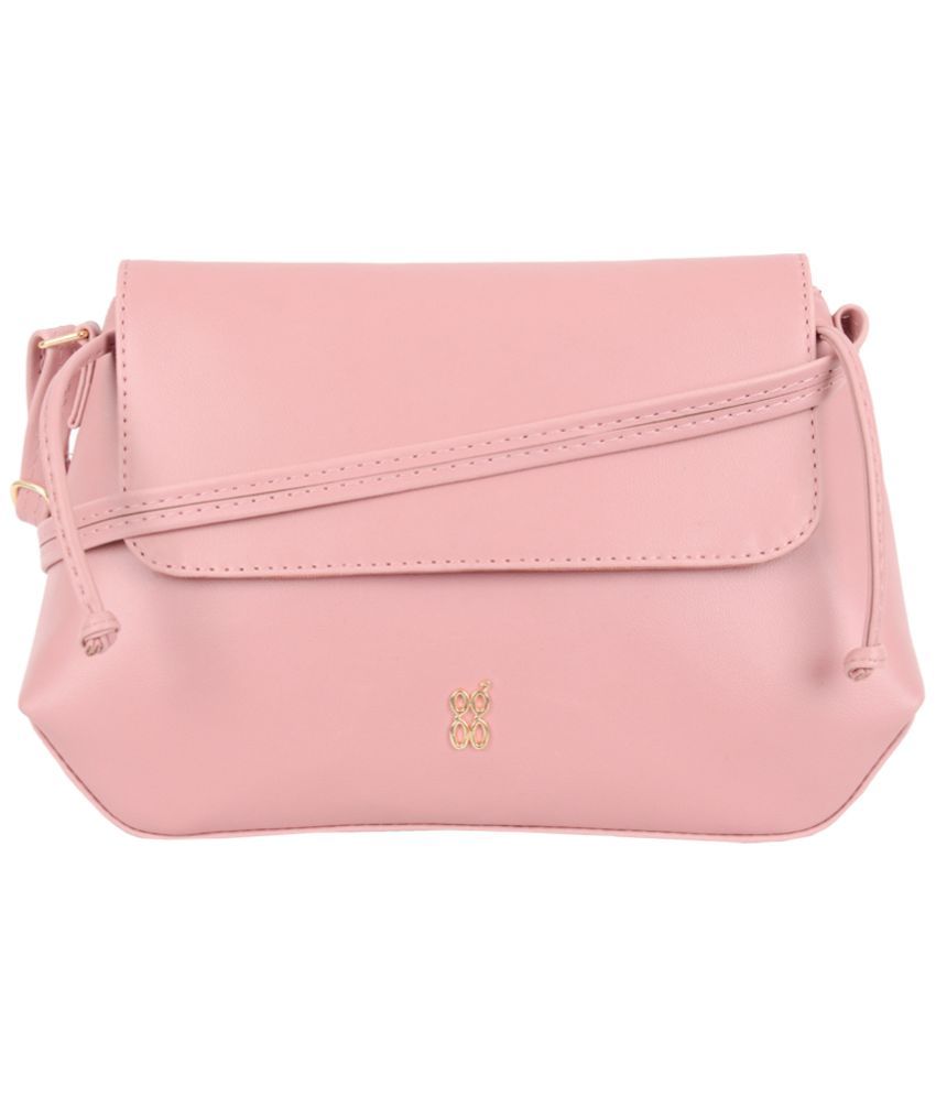     			Baggit Pink PU Satchel Bag