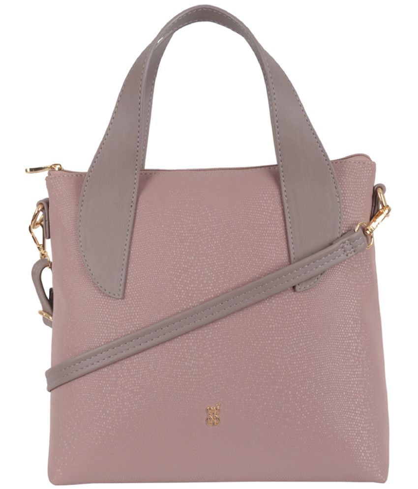     			Baggit Pink PU Tote Bag