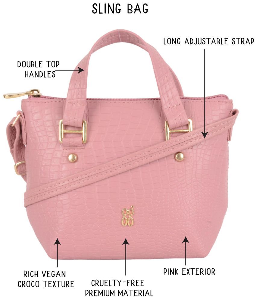     			Baggit Pink PU Tote Bag