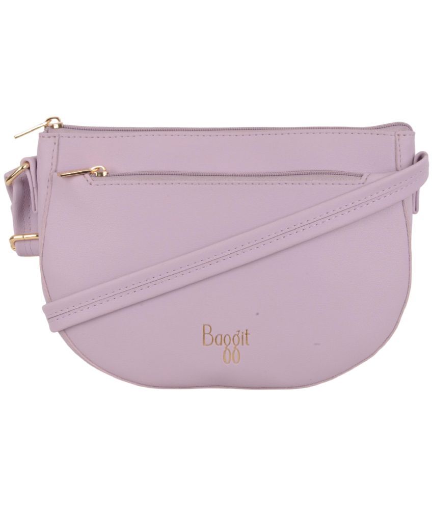     			Baggit Purple PU Sling Bag