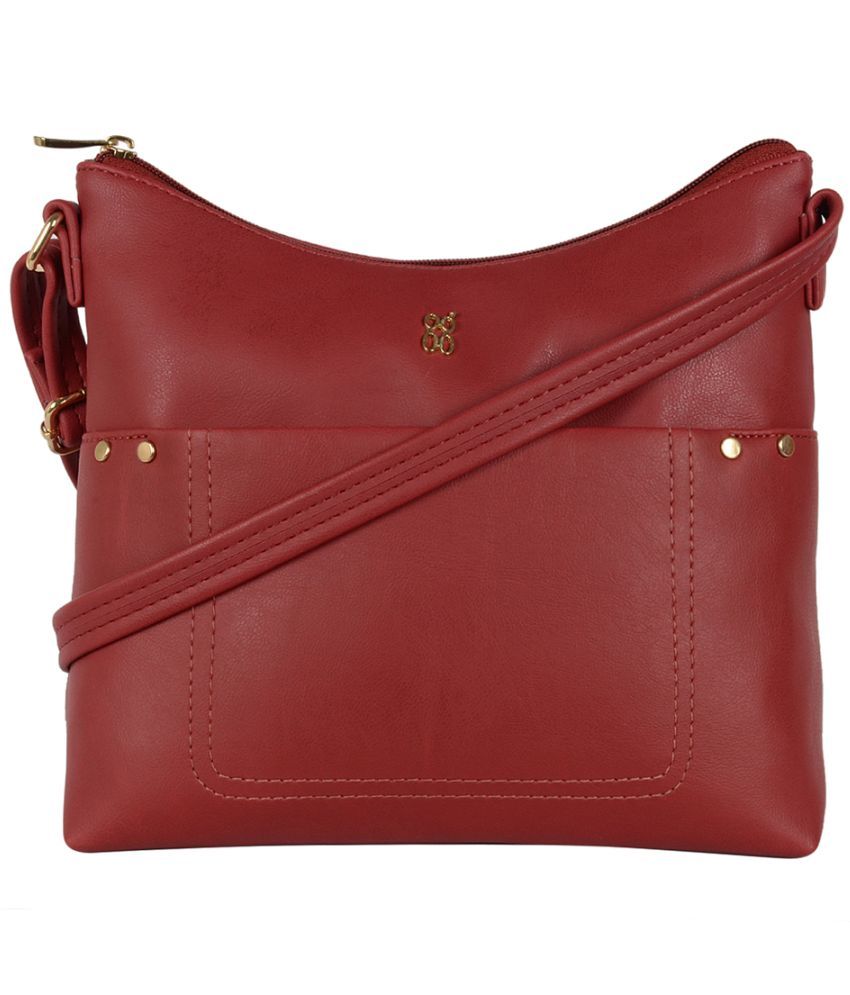     			Baggit Red PU Hobo Bag